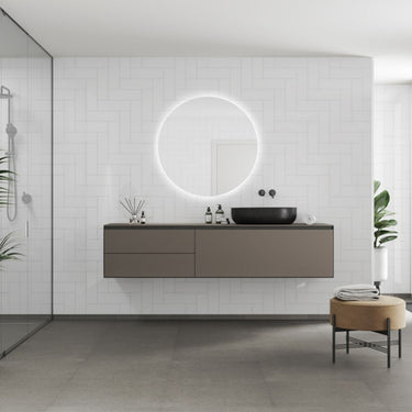 Fibo Urban Denver White Straight Herringbone Wall Panel